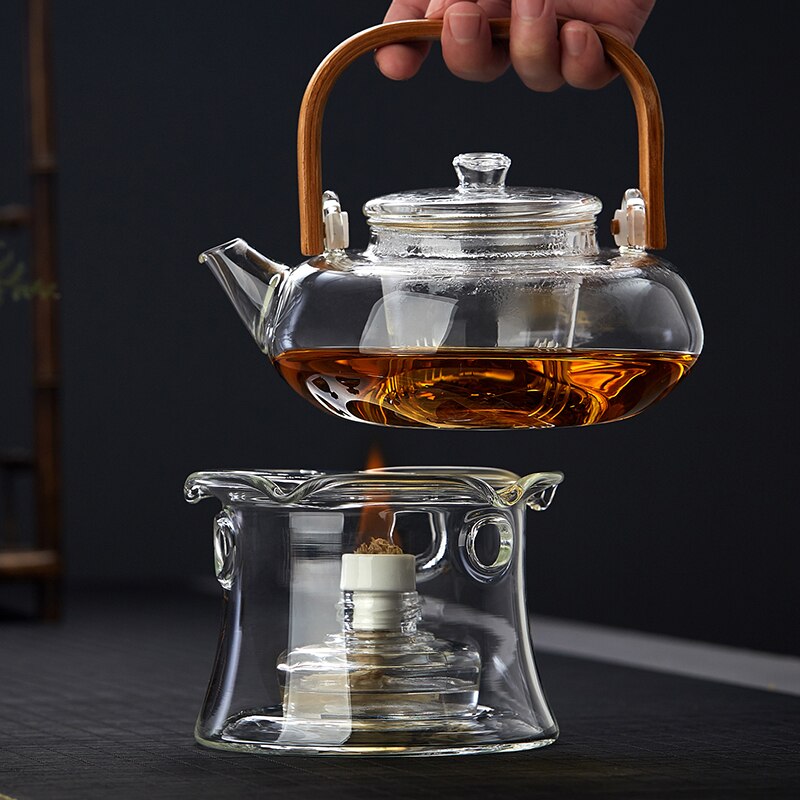 Alcohol Cooking Teapot Household Glass Heat Preservation High Temperature Resistance Exquisite Alcohol Lamp