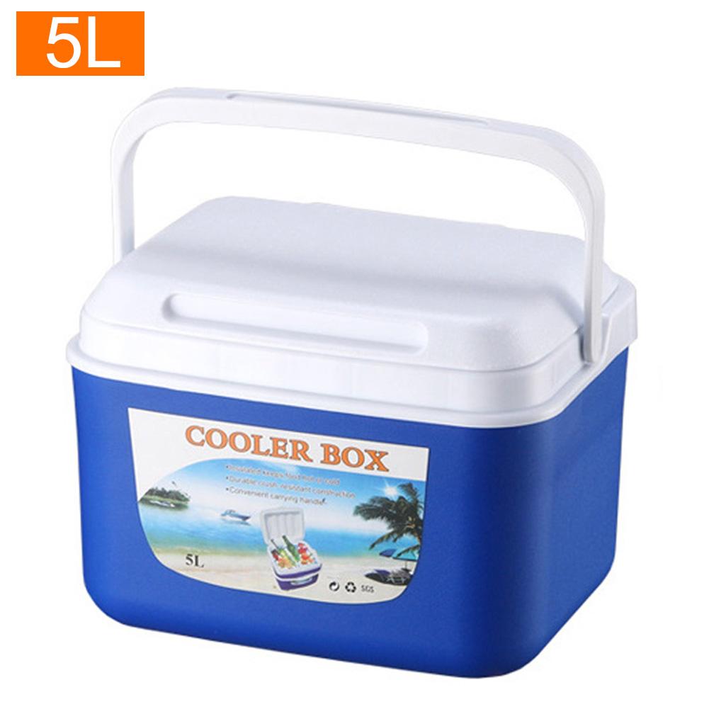 5L Outdoor Incubator Portable Food Storage Box Car Cold Box Fishing Box Cooler Fridge Box For Travel: Blue