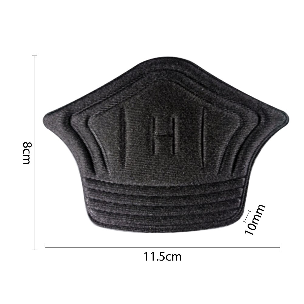 Plantillas para zapatos deportivos, almohadillas para el talón, tamaño ajustable, antidesgaste, almohadilla para los pies, plantilla de inserción, Protector para el talón, pegatina trasera, 2 piezas: 2pcs black thick B