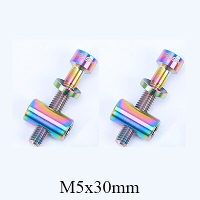 2 pz/lotto RISCHIO M5x30/40 millimetri Reggisella Bullone in Lega di Titanio Thomson Reggisella Bullone Vite Bicicletta Parti Della Bici: M5x30mm arcobaleno