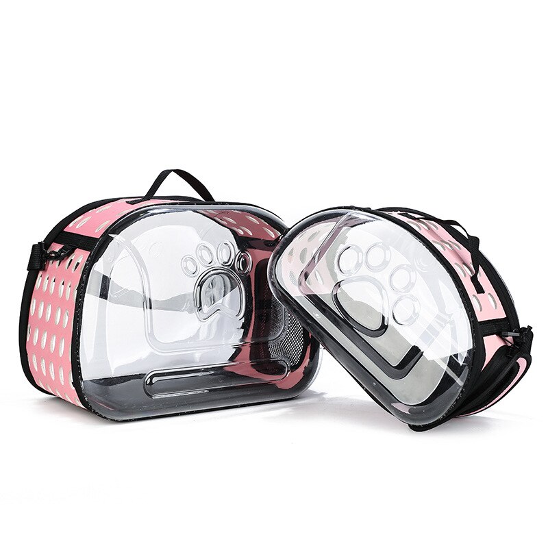 Large Space Foldable Pet Bag Portable Comfortable Breathable Pet Cat Transparent Portable EVA Polymer Foam PU Leather Material