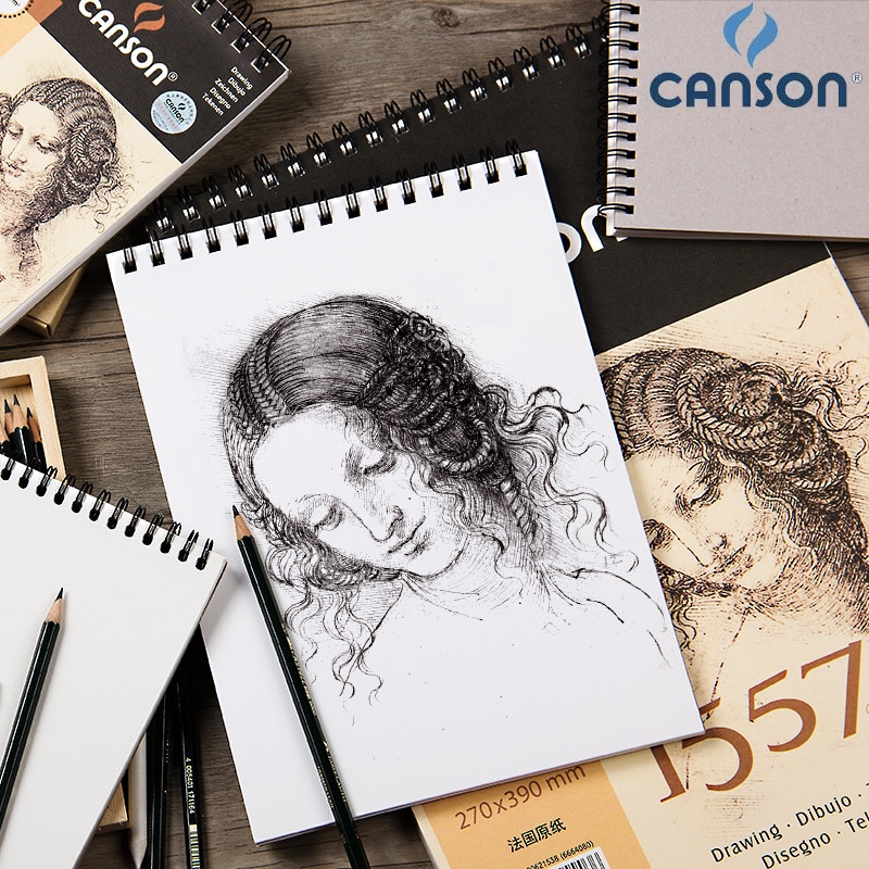 Canson 1557 skitse tegneblok malepapir bog 16k 8k håndmalet graffiti bullet journal 40 ark 180g