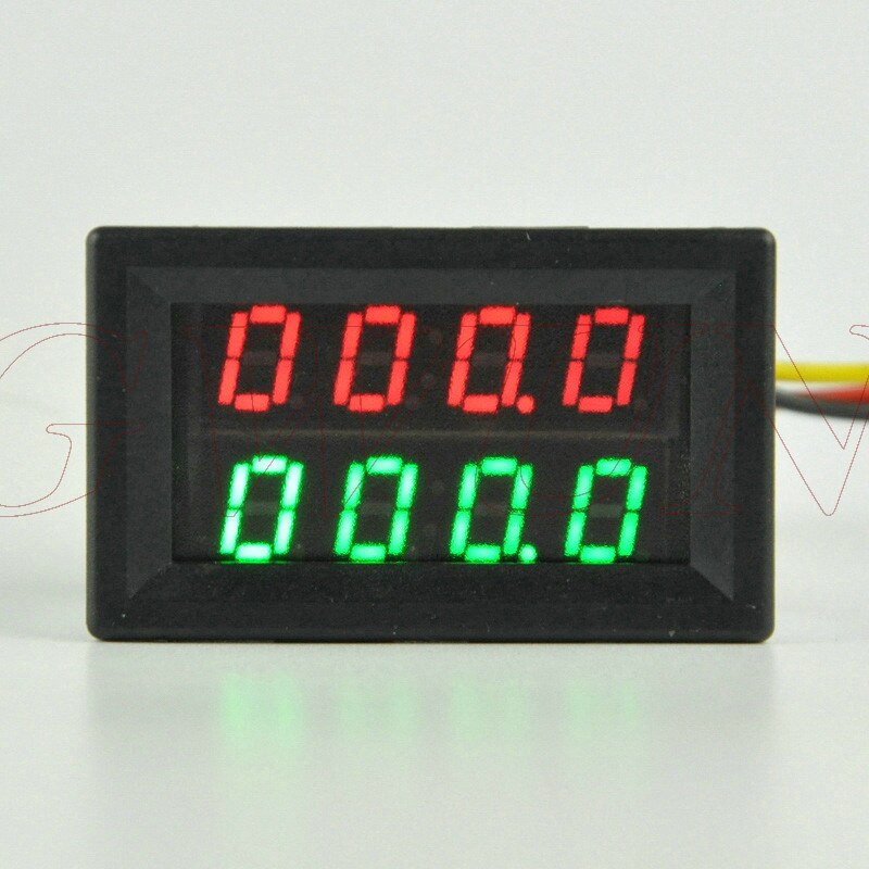 GWUNW BY42A 500V 1A DC 4 BIT Digital Voltage Ammeter Current Tester Meter Voltmeter Dual Display Red Blue Green LED: redn and green
