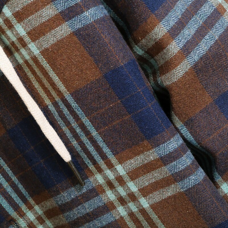 Plaid Style Autumn Spring With Hoodie Men‘s Hip Hop Punk Shirt Flannel Casual Clothes