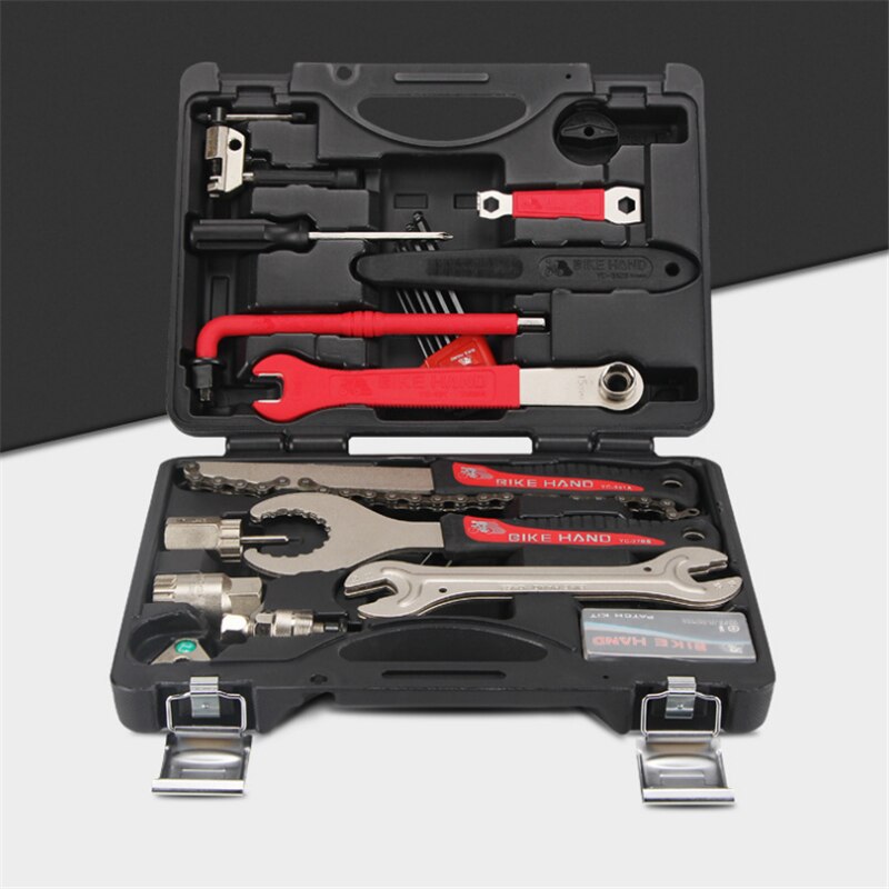 BIKE HAND Bicycle Maintenance Toolbox 18 in 1 Combination Suit YC-728 Multi-function Case Repair