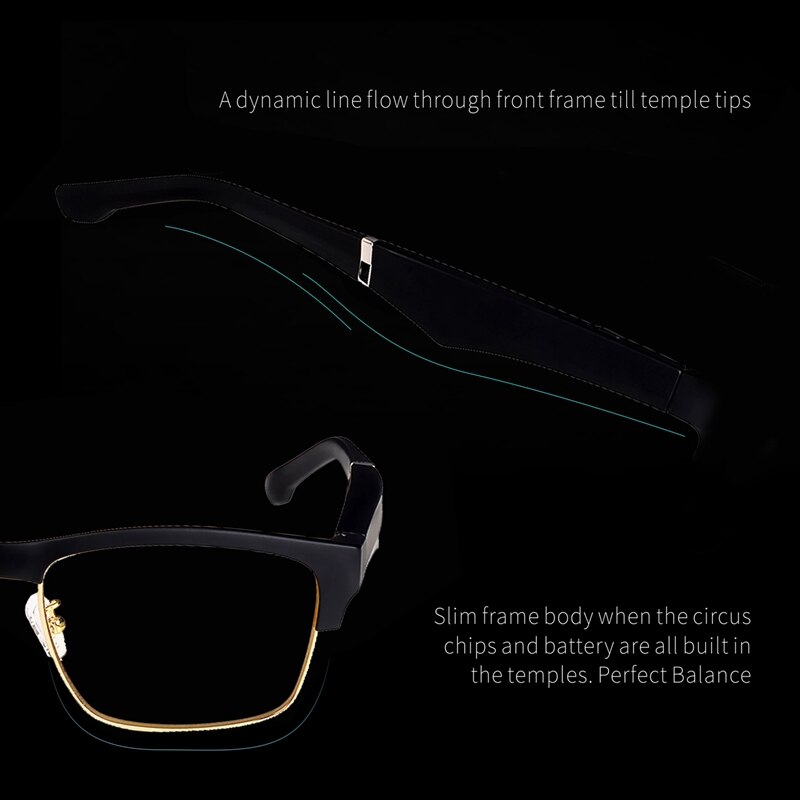 Top Deals K2 Smart Glasses Wireless Bluetooth Hands-Free Calling o Open Ear Anti-Blue Light Lenses Glasses