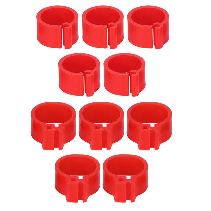 100 Duivenringen 8mm - Kunststof Pootringen Met Nummer 001-100, Voor Volwassen Vogels (Rood)