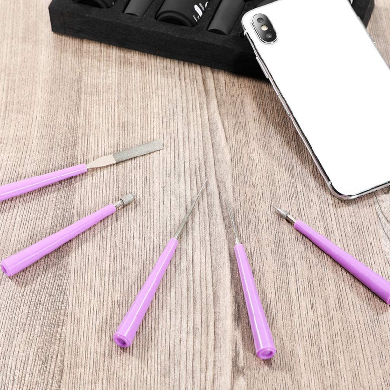 5PCS Perle Reibahle Set Diamant Gekippt Perle Reibahle Sicken Loch Enlarger Werkzeug für Glas Kunststoff Metall Holz Perlen