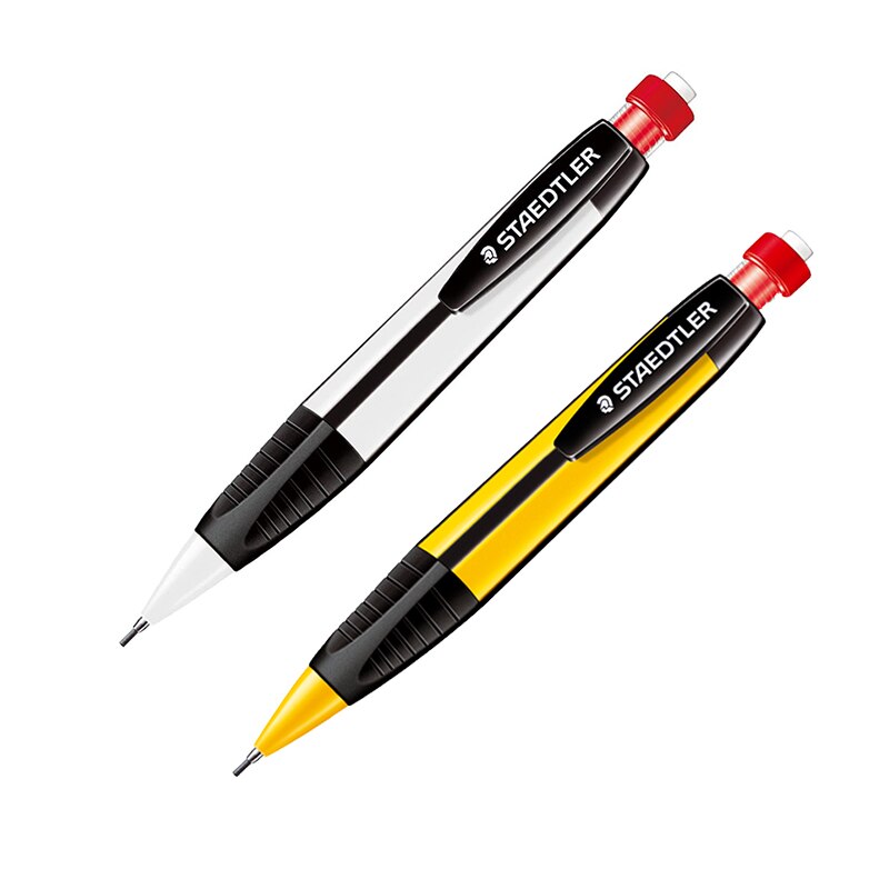 STAEDTLER 771 portaminas lápices mecánicos de dibujo suministros de oficina lápiz triángulo varilla con goma de borrar 1,3mm: 2 colors (2 Pack)