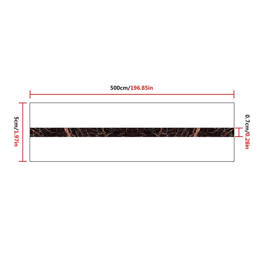 Durable Tile Stickers Classic Delicate Texture 500cmx5cm PVC DIY Self-adhesive Waterproof Floor Wall Tile Sticker Home Decor: MFT-005
