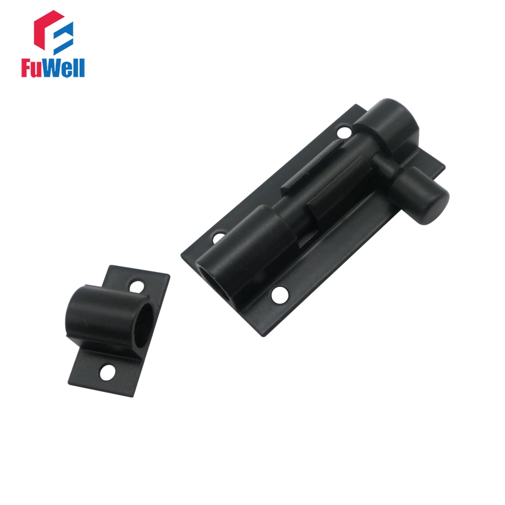 4pcs Barrel Bolt 2/3/4/5/6/8inch Aluminum Alloy Door Latch Black Door Bolt Latch Lock Hardware for Home Gate Safety