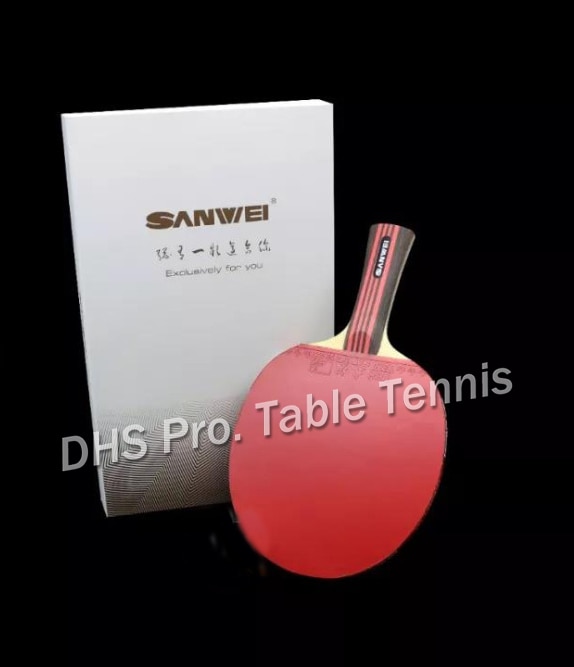 SANWEI fibre de carbone ITTF approuvé raquette de Tennis de Table/raquette de ping-pong de