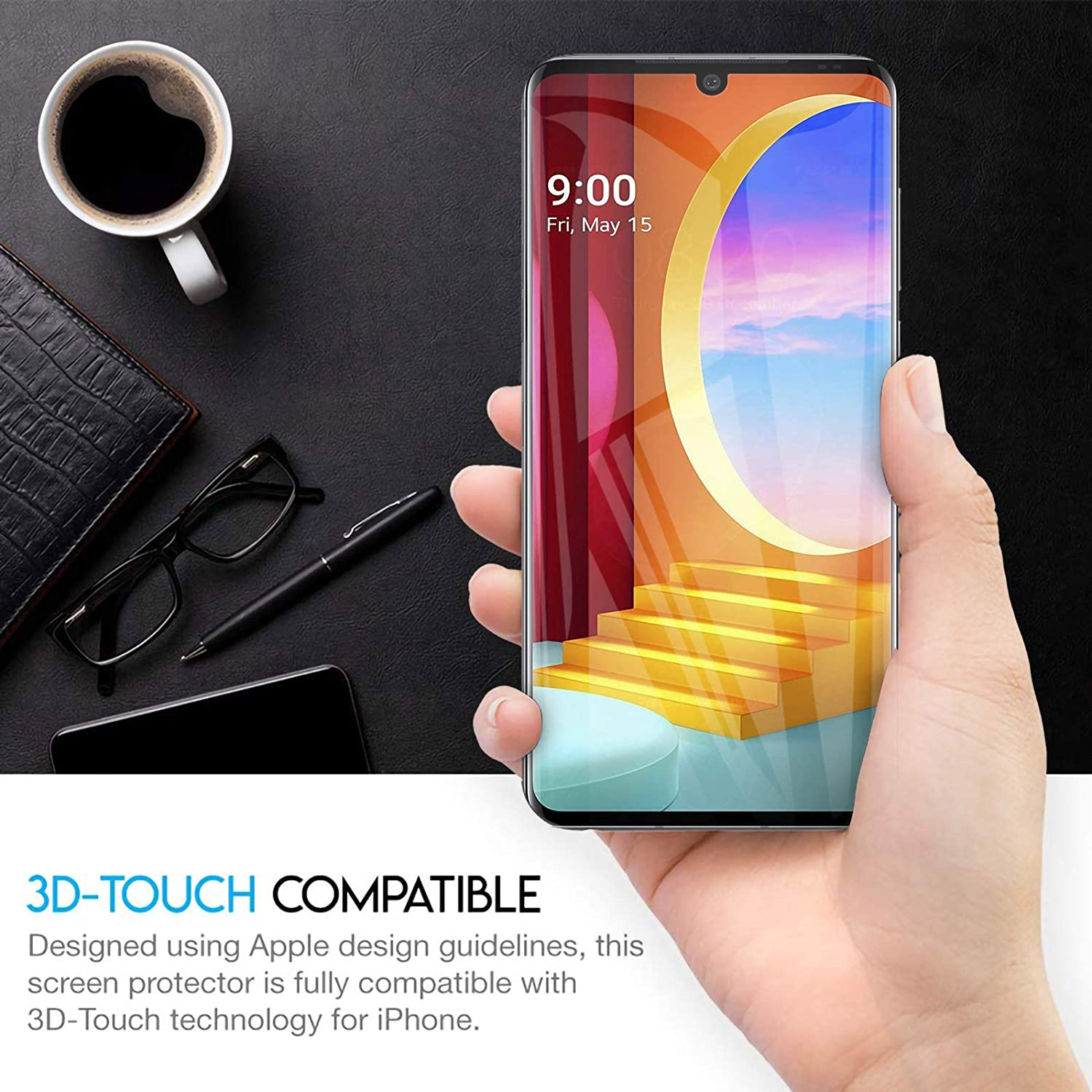 Protecteur d'écran pour LG Velvet / LG G9 LM-G900N LM-G900EM LG Wing 5G, 4 pièces, verre trempé incurvé