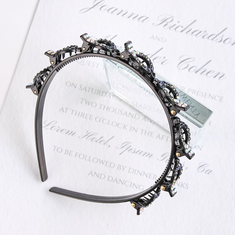 Crystal Unisex Alice Haarband Hoofdband Mannen Vrouwen Sport Haarband Hoepel Dubbele Pony Kapsel Haarspeld Hiar Accessoire: 02