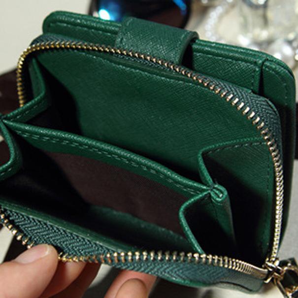 Del raccoglitore Della Signora Delle Donne Della Borsa Del Raccoglitore Della Frizione Breve Piccolo Supporto di Carta del Sacchetto verde nero rosa DELL'UNITÀ di elaborazione In Pelle con zip portafogli billetera mujer
