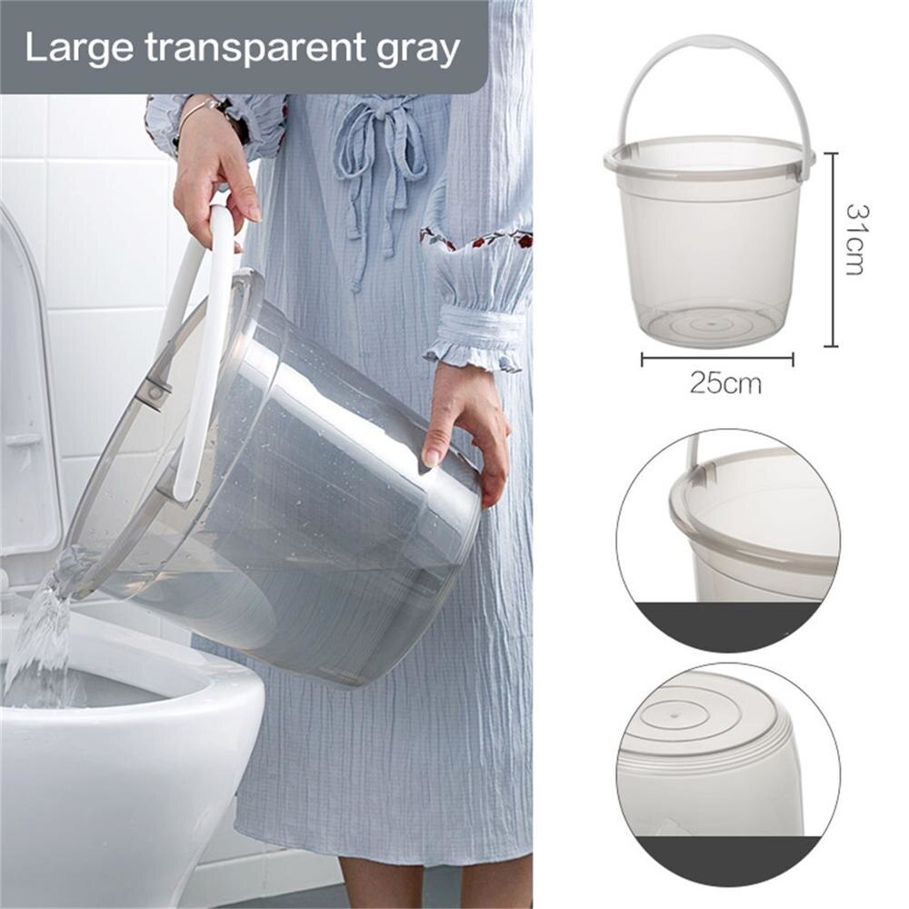 Kunststoff Eimer Schlecht transparent Mopp Eimer Wasser Behälter Kleinigkeiten Lagerung Eimer draussen Angeln Auto Waschen Eimer: l grau
