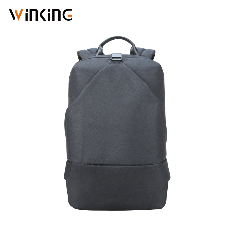 Blinkende vandtæt mænds rygsæk 180 graders åben usb opladning laptop rygsæk 15.6 tommer afslappet skoletasker til teenage drenge: Sort