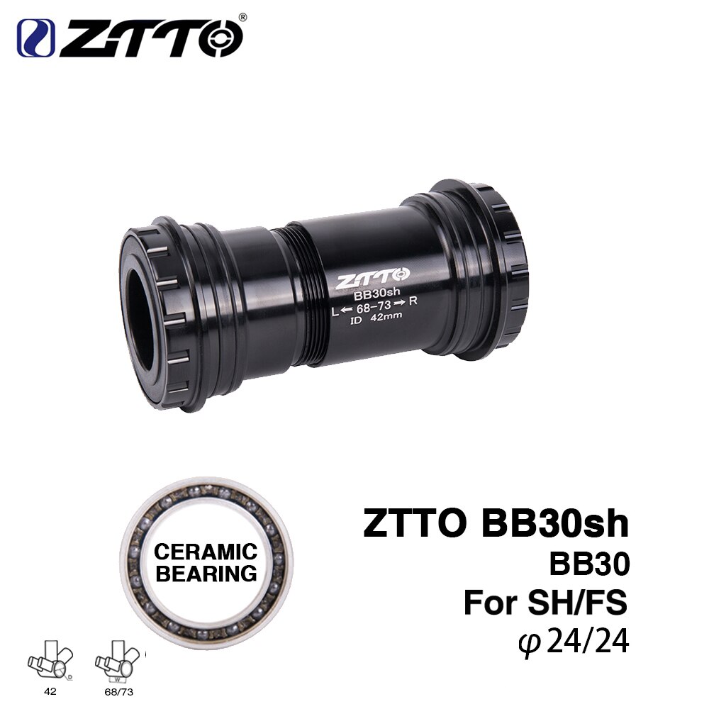 Ztto mtb  bb30 24 adapter cykel presspassning vevlager axel keramiskt lager bb för mountainbike cykel 24mm vevsats kedjesats: Bb30-24  bk keramiska