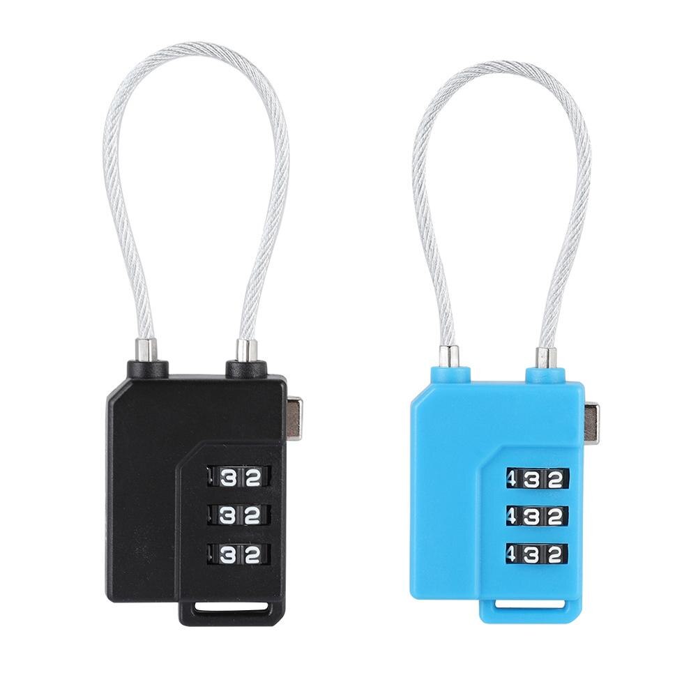 3-Digit Password TSA Steel Wire Lock Customs Code Lock for Travel Suitcase Luggage fechadura digital cerradura inteligente