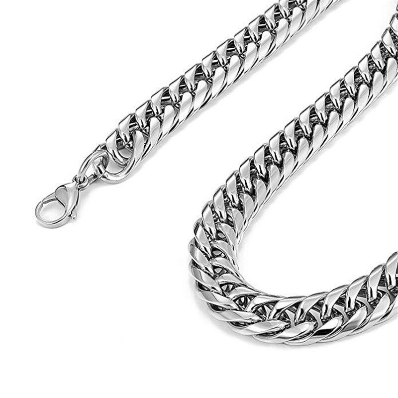 316L Stainless Steel Men Chain Necklace 10mm Wide Choker Chain Mens Jewellery Hip Hop Goth Accessories