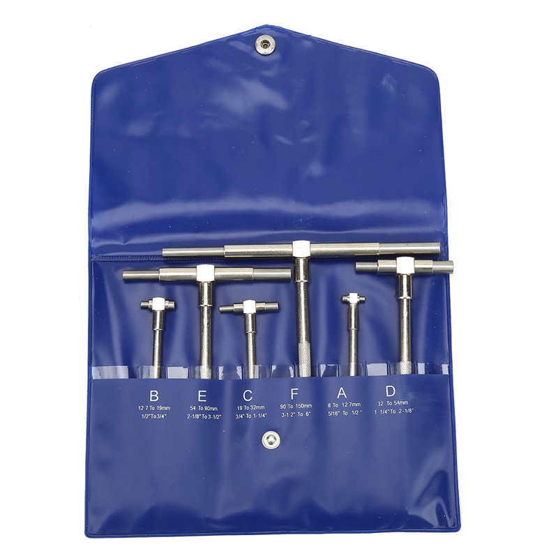 6Pcs Measuring Telescopic Gauge Set 8-150mm Adjustable Inner Diameter Gauge Micrometer Measuring Tools