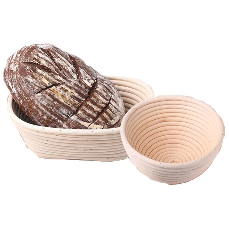1 Piece Rattan Basket with Liners Various Shapes Fermentation Country Bread Proving Baguette Dough