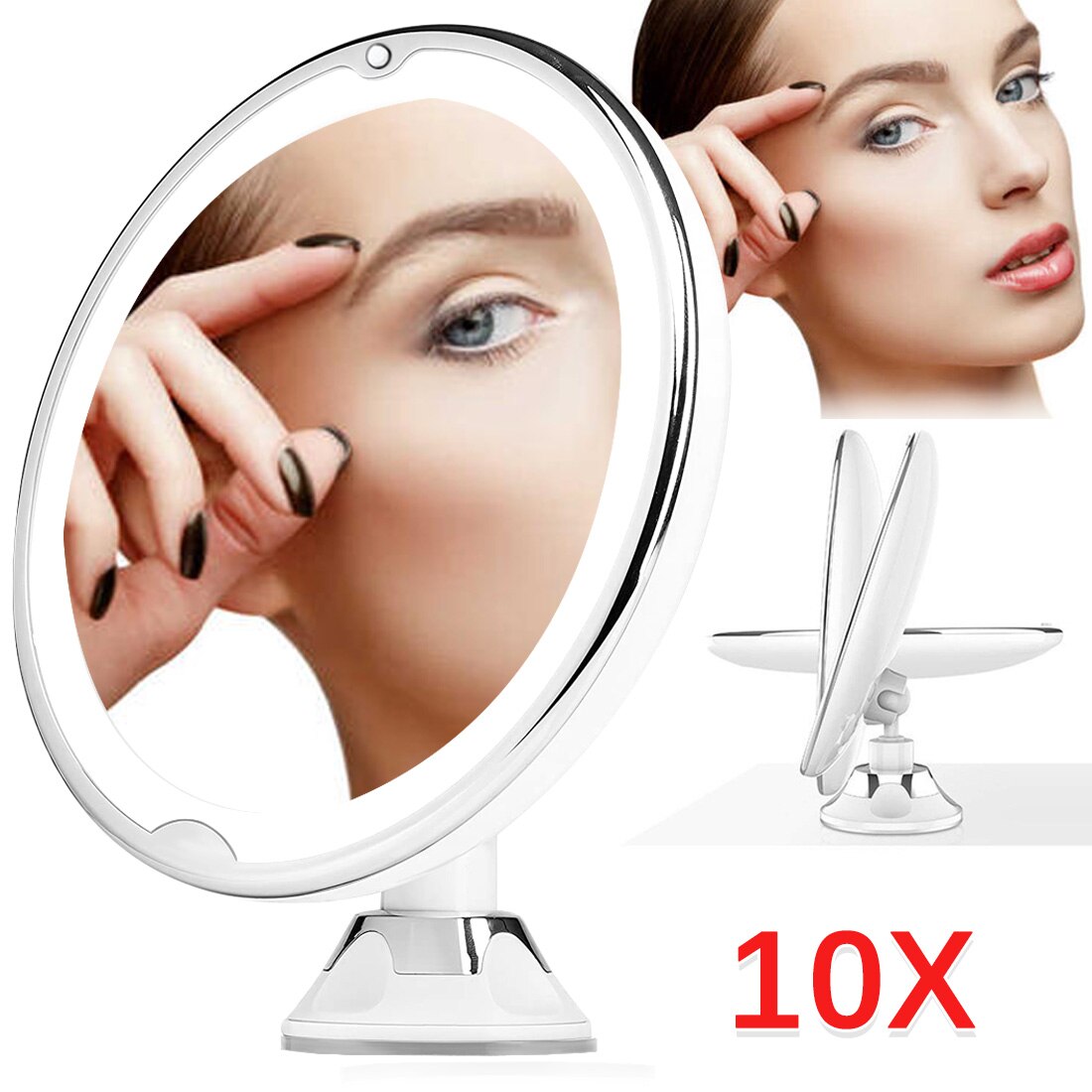 Makeup Vanity Mirror With 10X Lights LED Lighted Cosmetic Beauty Bathroom Mirror with LED Light