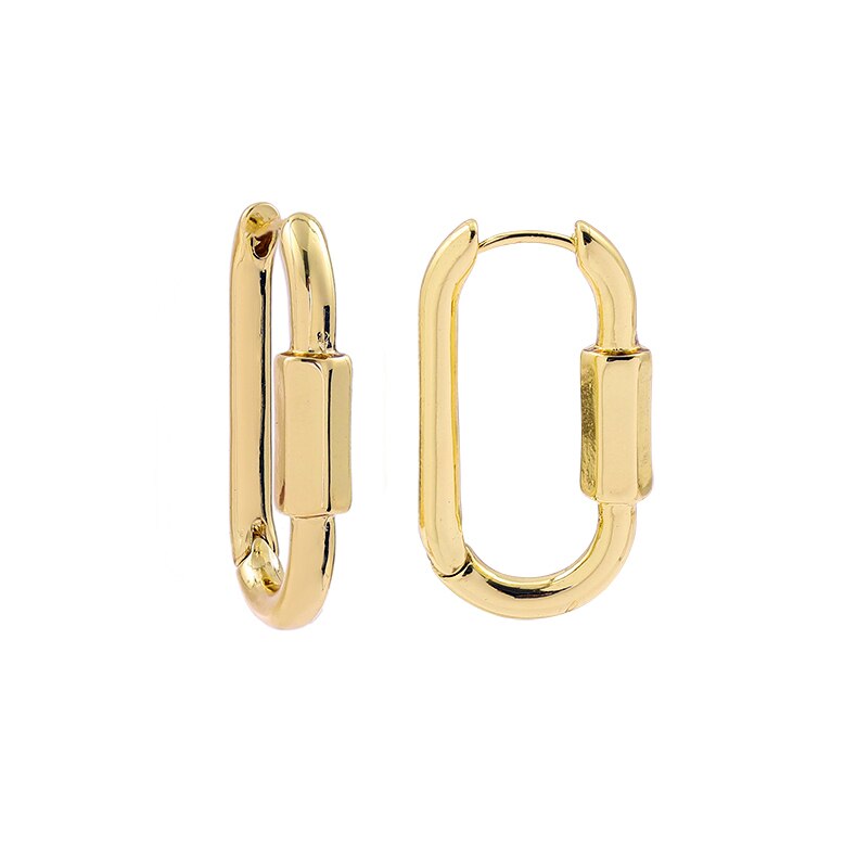 Boucles d'oreilles géométriques en forme de U pour femmes, créoles dorées créatives en cuivre épais martelé irrégulier, de fête, 2022: 21487