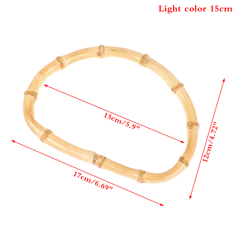 Sac à main rond en bambou, 12cm/15cm, en bois, pour remplacement, accessoires de bricolage: Chocolat