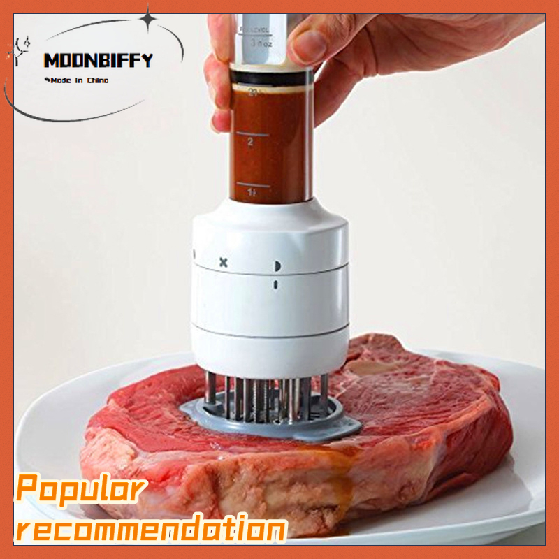 2-in-1 Meat Tenderizer Marinade Injector BBQ Meat Steak Beef Sauce Tenderizer with Stainless Steel Needle