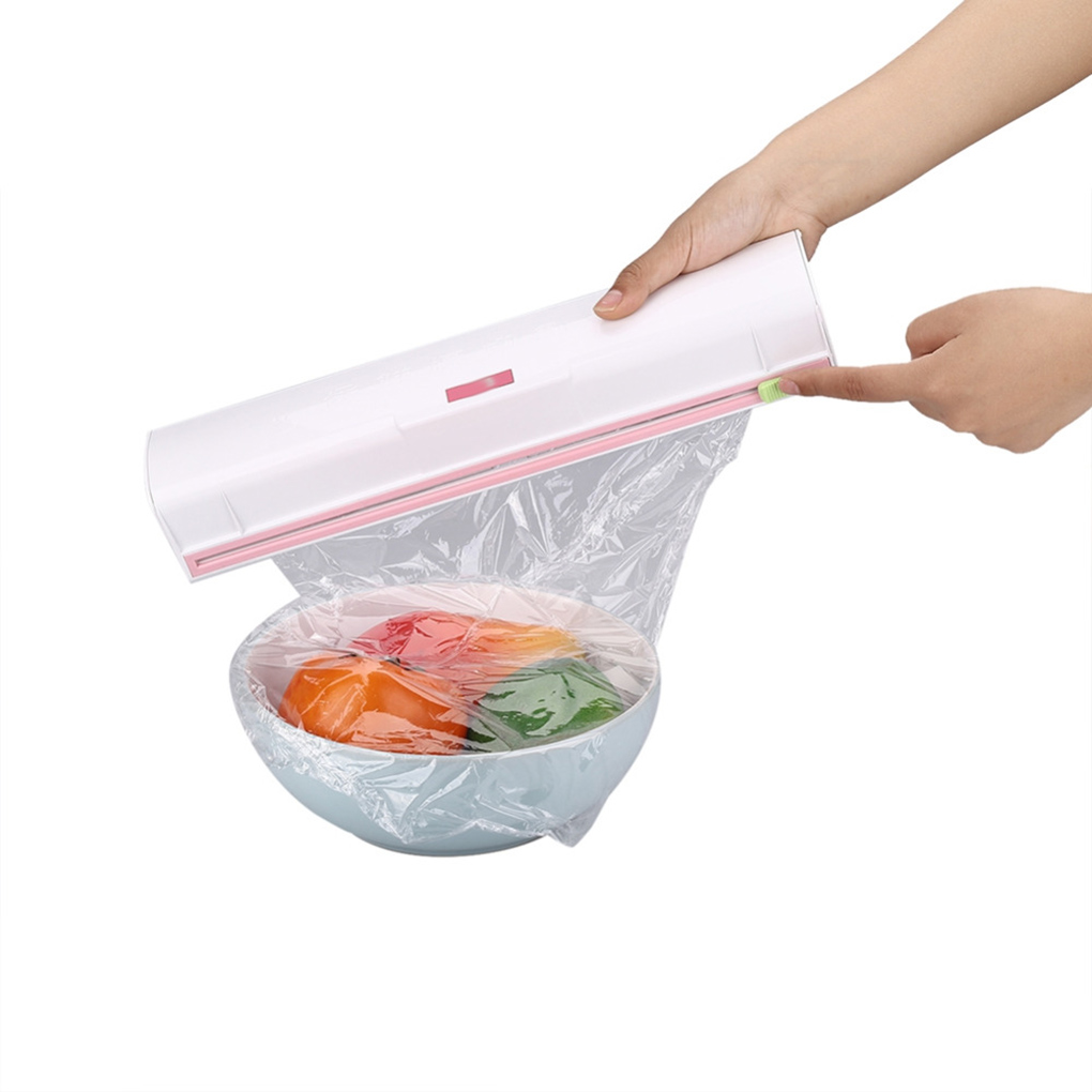 Film transparente envoltura caja de soporte para almacenamiento de acero inoxidable conservante dispensador de Film de cocina de aluminio sellado de cera cortador de papel