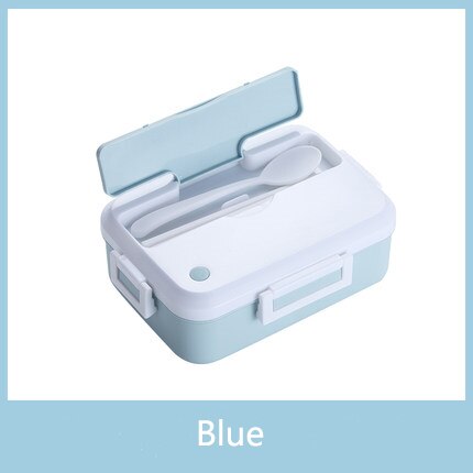 3 stuk Set Lunchbox Lekvrij Draagbare magnetron Voedsel Container Kantoor School Reizen Wandelen Kid Gezondheid Materiaal Bento doos: Blue