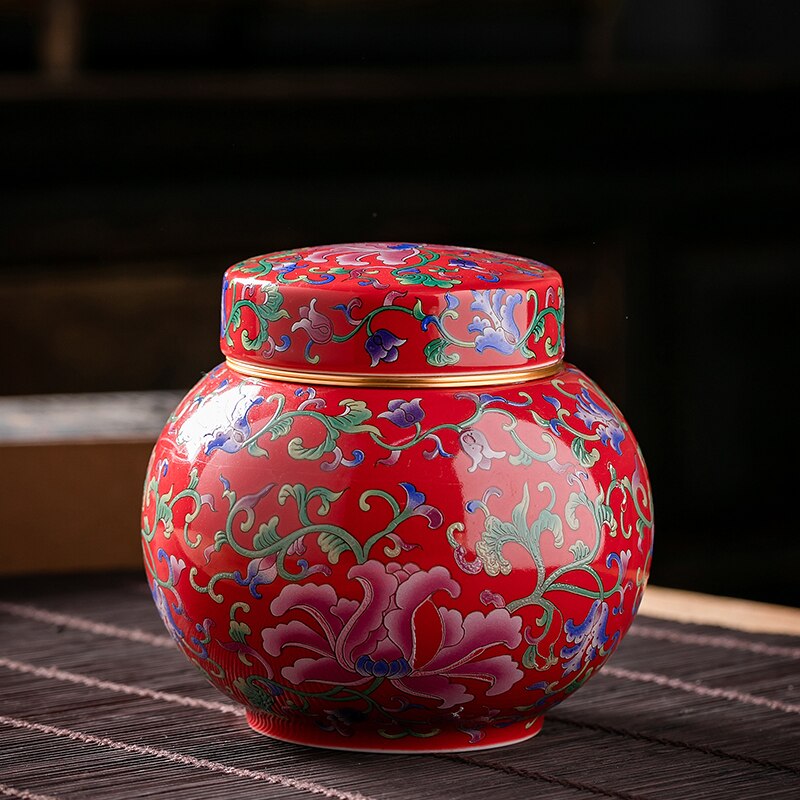 Tea Caddy Ceramic Jar Tea Box Storage Tank Kitchen Food Container Decorative Jar Tea Organizer Tea Tins Organize Box Sugar Bowl: 06