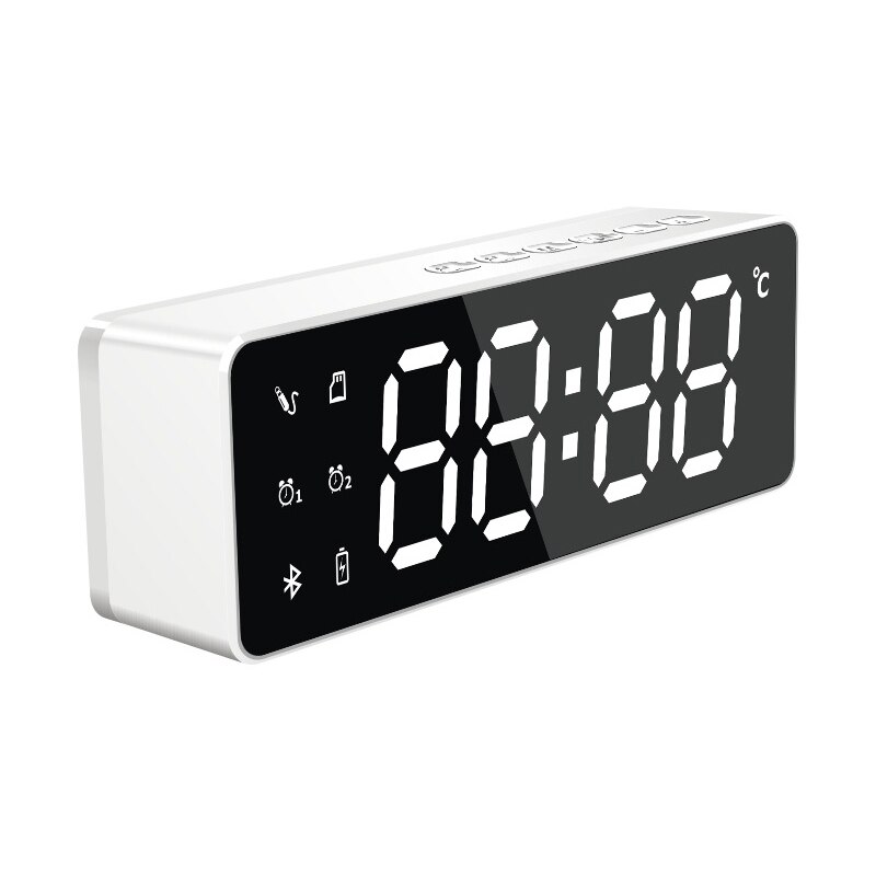 Wireless Bluetooth Speaker FM Radio Sound Box Desktop Alarm Clock Subwoofer Music Player TF Card Bass Speaker Boom: 2