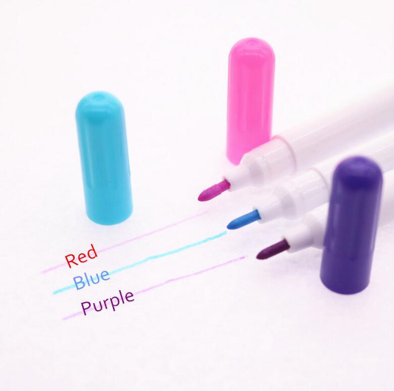 Disappearing Erasable Ink Fabric Marker Pen Water Erasable Pen&Sewing Measuring Gauge for Quilting Dressmaking Sewing Tool