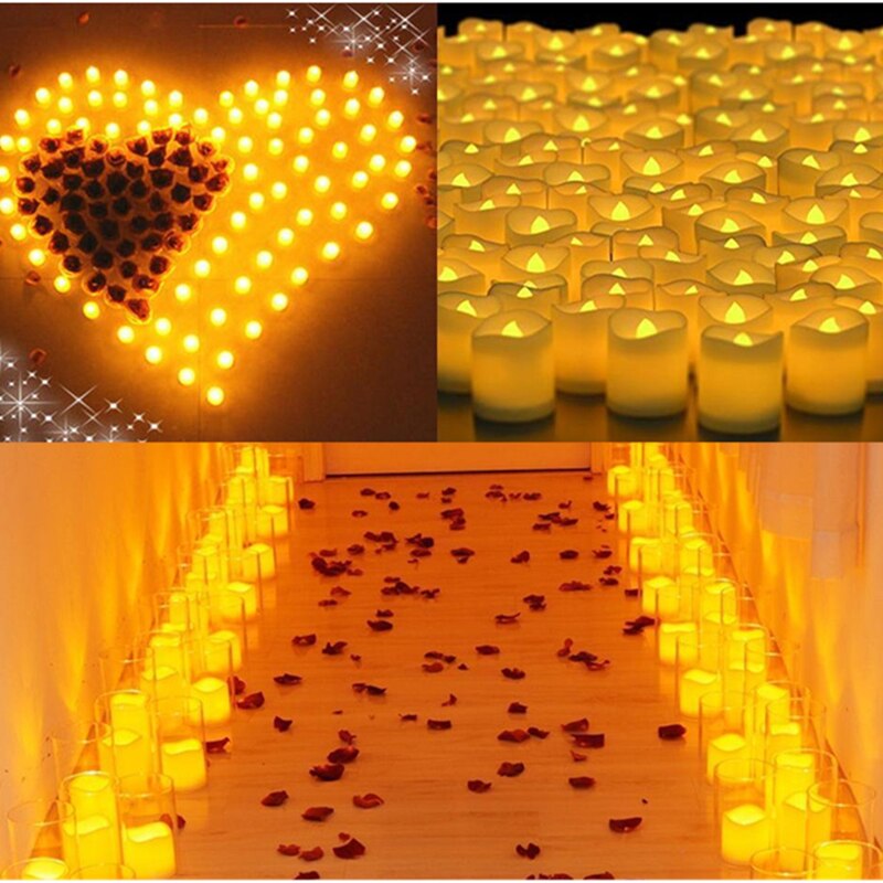 24pcs Flickering Flameless LED Tea Light Flicker Tea Candle Light For Party Wedding Candels Safety Home Decoration