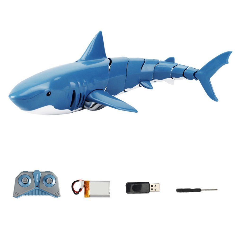 Requin Télécommandé RC Haute Simulation – Bateau Jouet Étanché 2,4 GHz 4 Canaux, Batterie 1200 MAh, Lumière LED