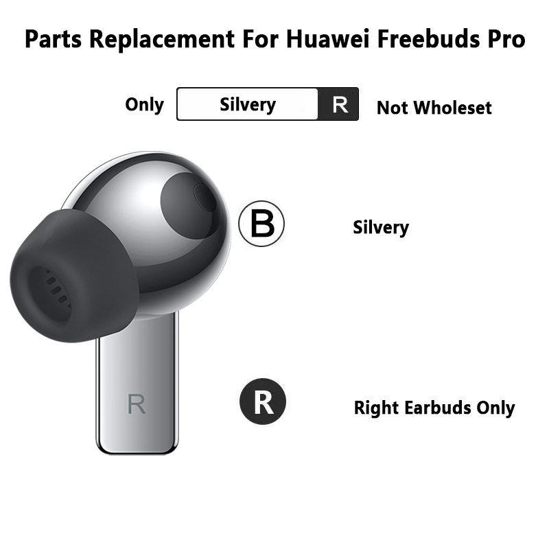 Cuffie Bluetooth senza fili di ricambio originali Huawei Freebuds Pro auricolari sinistro destro custodia di ricarica cuffie singole: Only Silver R