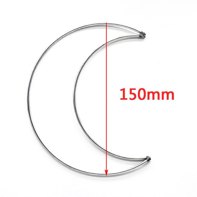 1 paket/los Mond Herz Form 50-300mm Großen Traum Catcher Ring Handwerk Metall Ringe Für Traum Fänger Hoops DIY Hängen Anschlüsse: Moon 150mm 2pcs