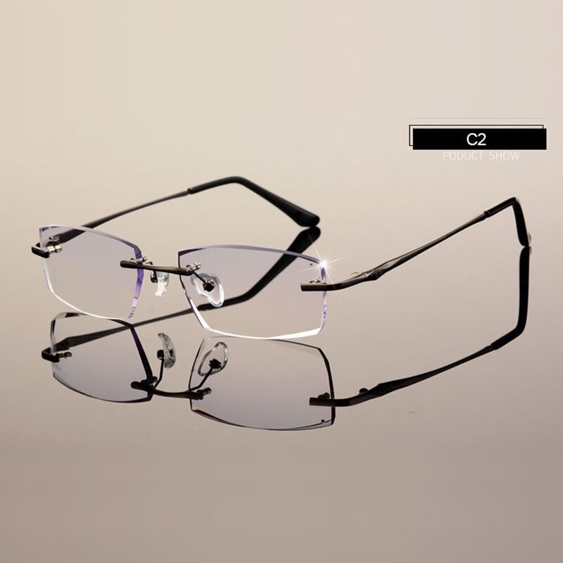 Männer Brillen C001 Diamant Trimmen Schneiden Randlose Brillen Optische Gläser Rahmen für Mann Brille