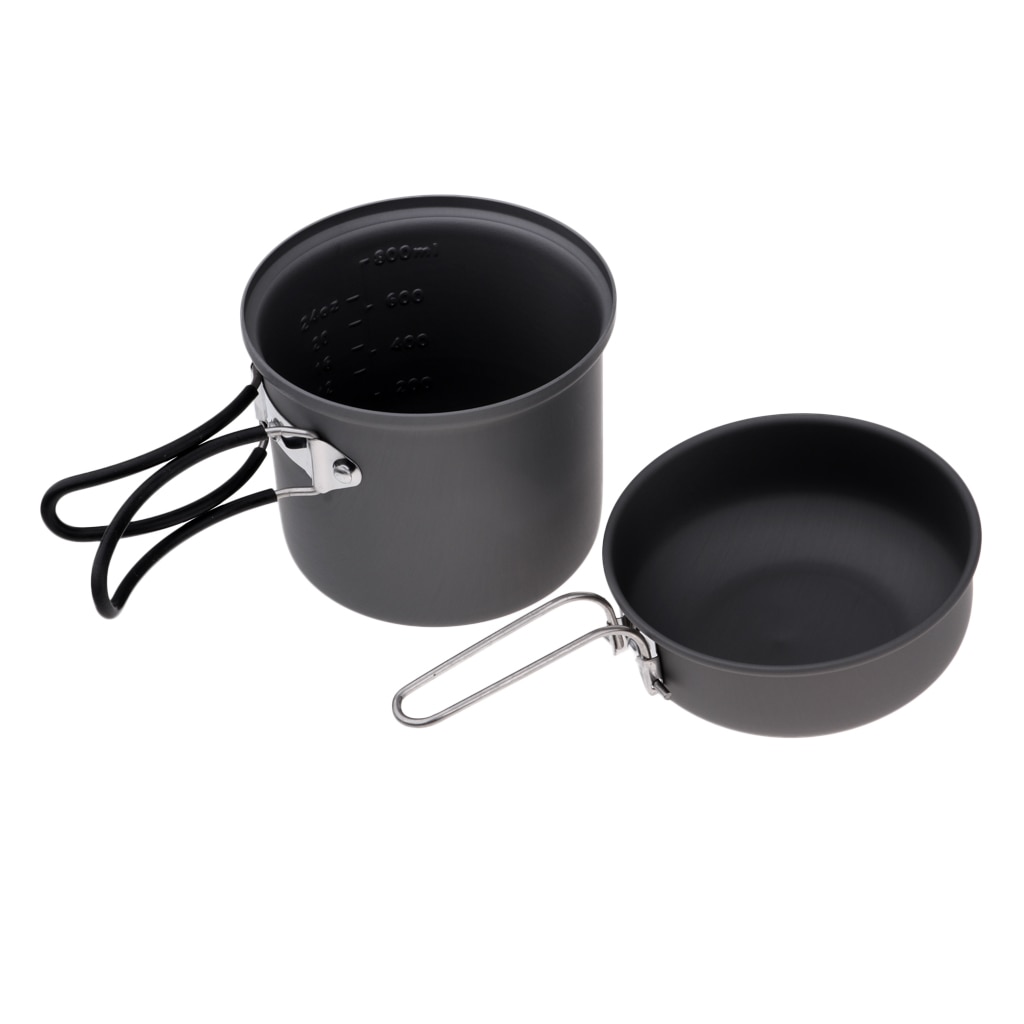 7Pcs Aluminium Camping Cook Set Reizen Kookpot Pan Soep Pot Alcohol Fornuis Voorruit Voor 1-2 persoon Outdoor Camping