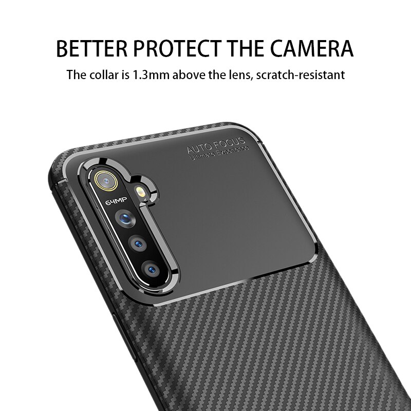 Für Realme XT Fall Original Ultra dünne Carbon fiber Weiche TPU Stoßfest Fall Rüstung Zurück Abdeckung Für OPPO Realme X k3 Fall X2 Abdeckung