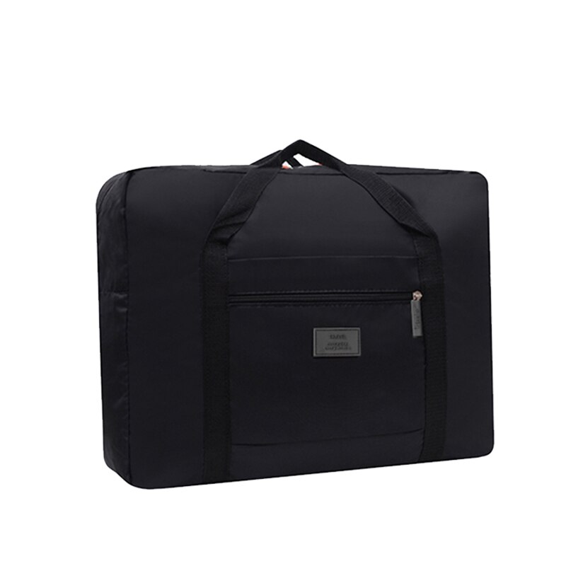 Modische Reisetasche, leichte, faltbare Reisetasche für Damen und Herren, Tragetasche, Handgepäcktasche, Weekender-Übernachtungstasche: Schwarz