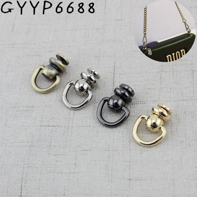 2pcs 5colosr Copper screws Round Head Solid Nail Leather Screw Rivet Bags Decoration Chain no hook bag modification