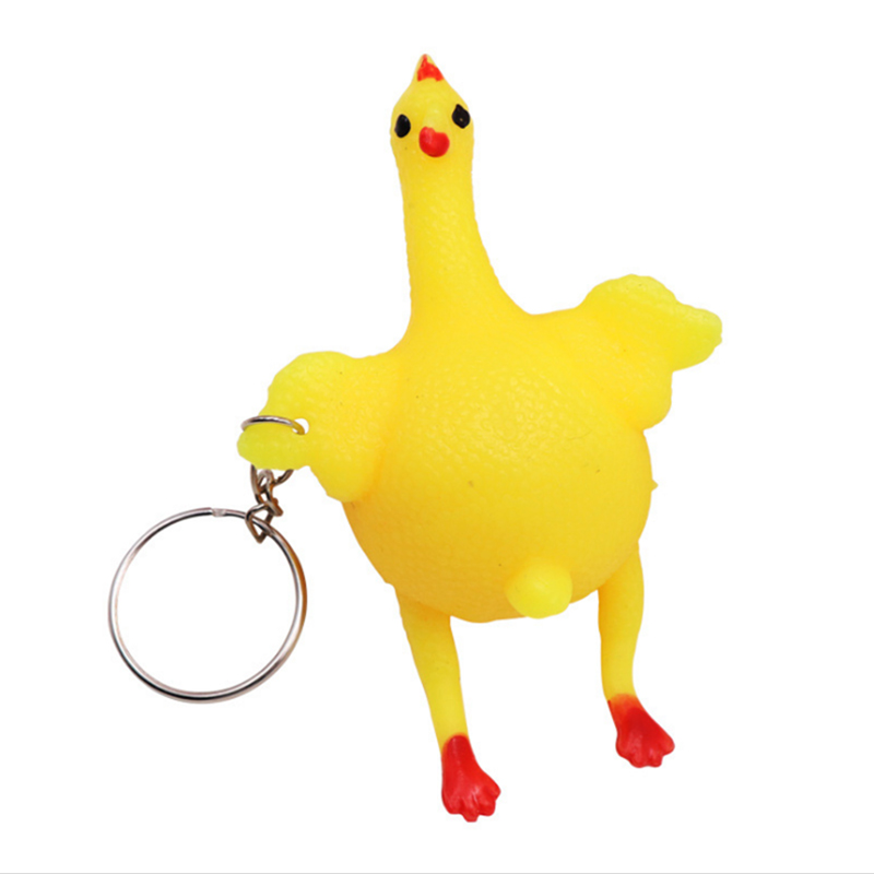 Neuheit Squishy Spielzeug Anti betonen quetschen SPIELZEUG Autismus Stimmung Linderung Huhn Und Ei Legehennen Schlüssel Kette Anhänger Parodie Heikles