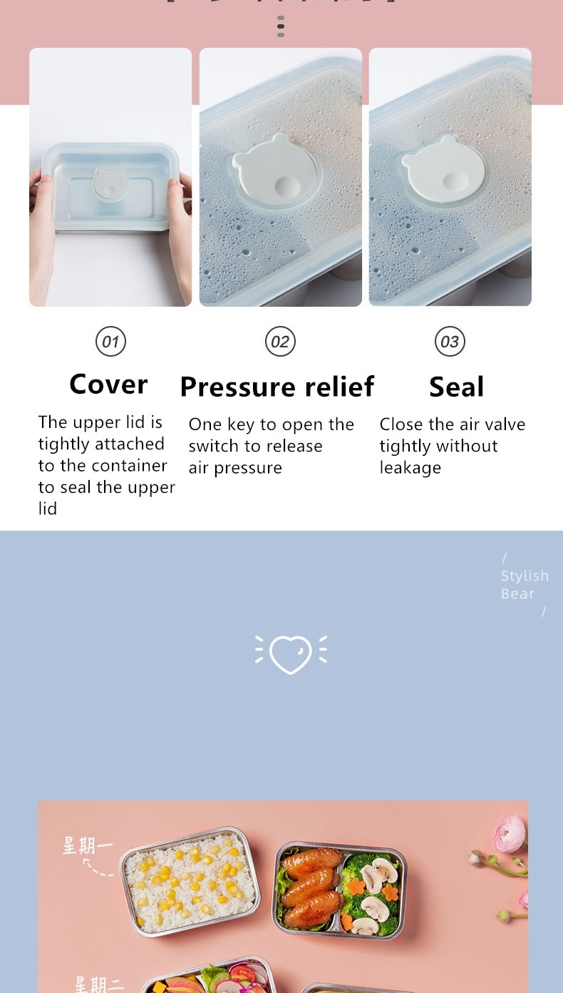 220v Electric Heating Box Portable Multi Cooker 1.2L Mini Electric Rice Cooker 2 Layers