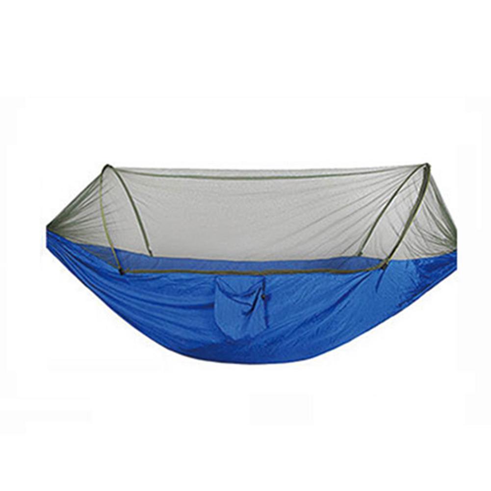 Hamac de Camping avec moustiquaire Pop-Up, lit-balançoire d&#39;extérieur Portable, Parachute,: Bleu