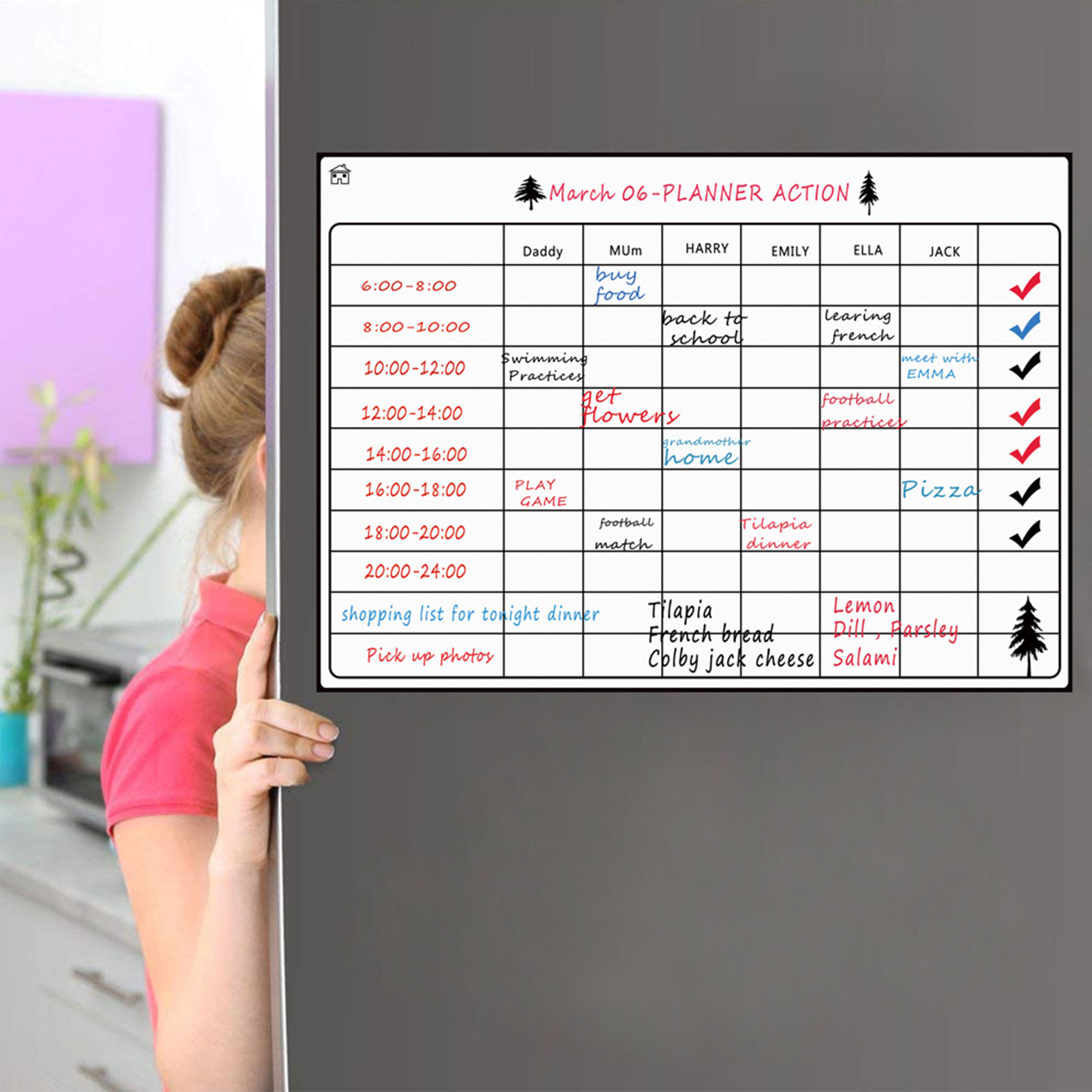 Magnetische Trockenen Löschen Kalender Whiteboard Kühlschrank Magnet flexibel Täglichen Nachricht Aufkleber mit 3 Bord Stift 1 Radiergummi A3 16.5*11,8 in