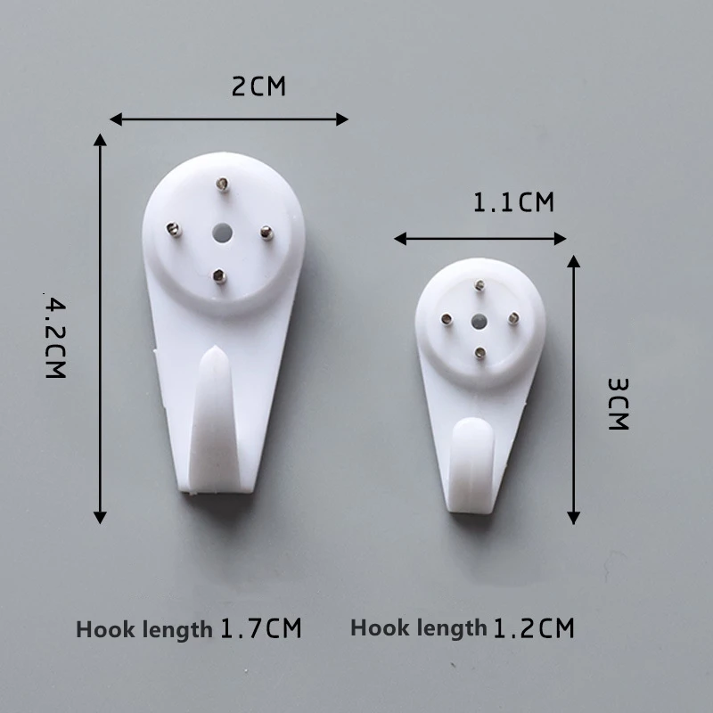 10 stk./sæt fotoramme ophængningskrog hvid malekrog plastik usynlige vægkroge montering foto billede sømkrog ophæng