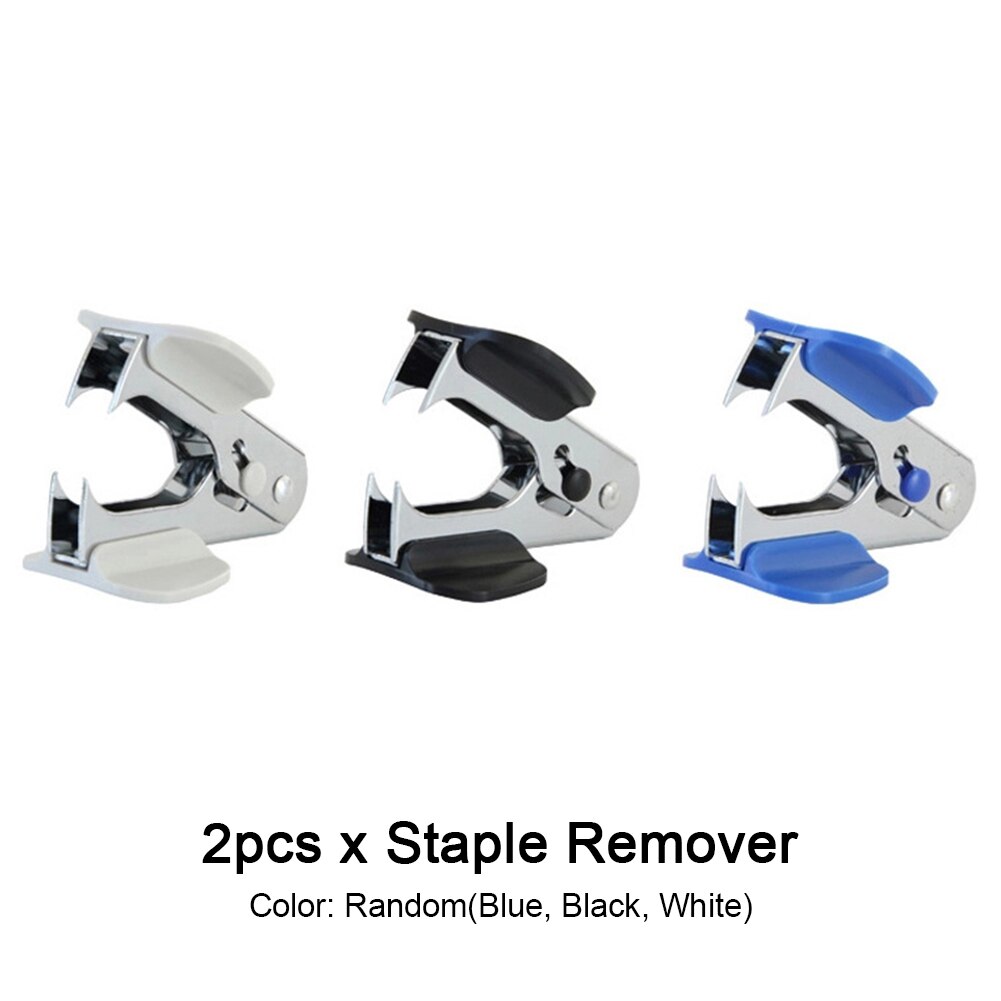 2pcs Steel Jaw Staple Remover School Office Business Home Nail Puller Extractor Lightweight Stationery Random Color Binding Tool